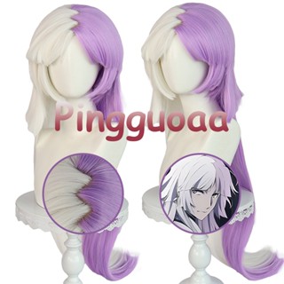 Anime Bungo Stray Dogs Sigma Cosplay Wig 100cm Long Purple White Wigs Anime Cosplay Wigs Heat Resistant Synthetic Wigs