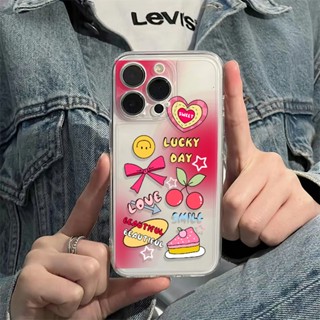 เคสโทรศัพท์มือถือ ซิลิโคนใส กันกระแทก ลายหน้ายิ้ม เชอร์รี่ สําหรับ iPhone 14 Pro Max 13 12 Mini 11 XS XR X 8 7 Plus 6S 6 SE