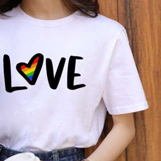 YJเสื้อคู่วินเทจ Zogankin Lgbt ฮาราจูกุ เรเกนบูก ลีฟเด จดหมาย เกดรุคท์ เสื้อยืด Vrouwen การ์ตูนเสื้อยืด 90S Grafische แค