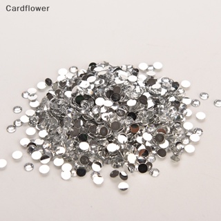 &lt;Cardflower&gt; ลูกปัดคริสตัล พลอยเทียม ทรงกลม แบน 4 มม. สําหรับตกแต่งเล็บ DIY 1000 ชิ้น