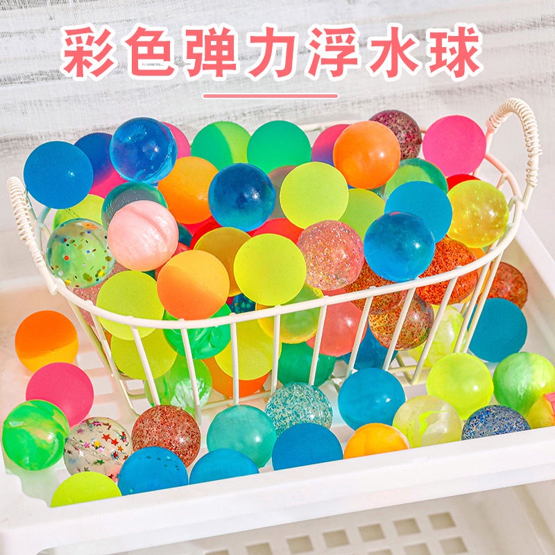 ลูกบอลยางเด้ง 25 มม. สีใส ลอยน้ําได้ รูปหัวใจ ของเล่นสําหรับเด็ก YL113