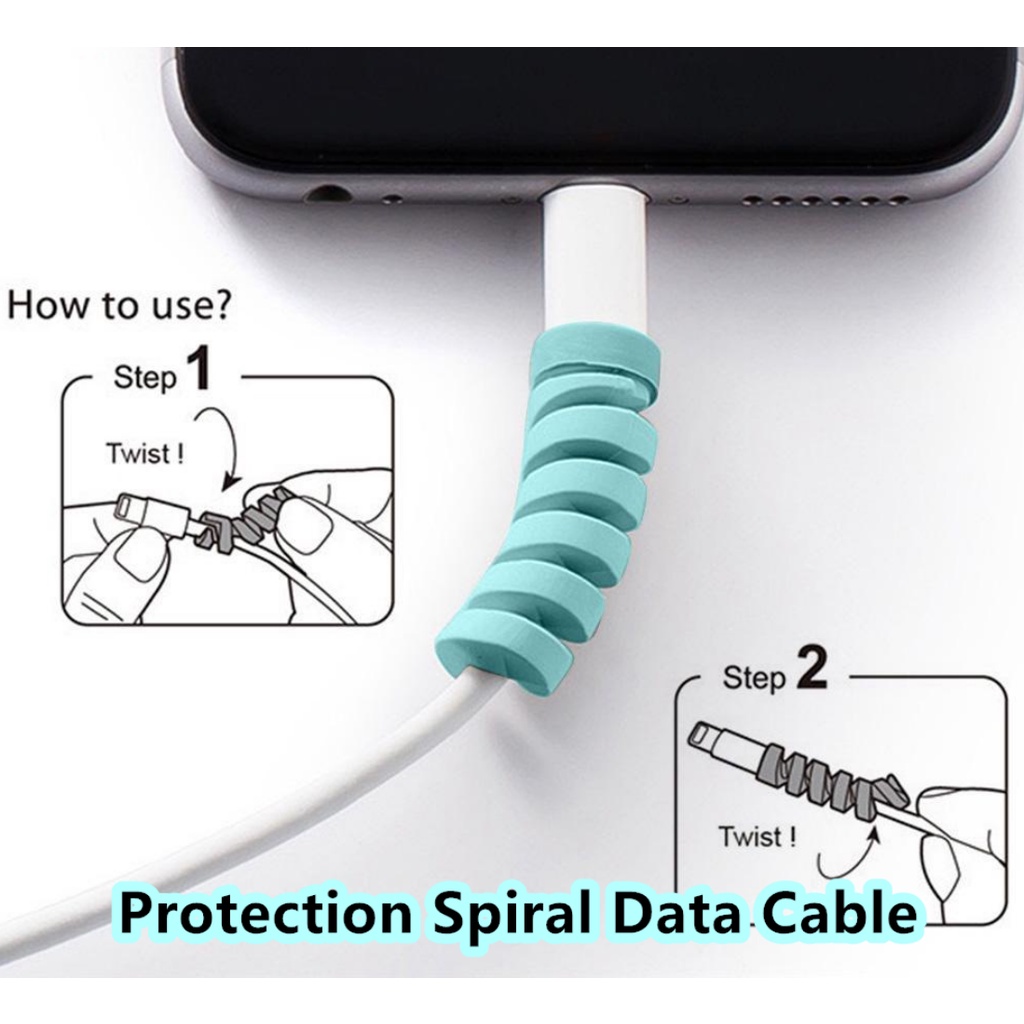 พร้อมส่ง! เกลียวถนอมสายชาร์จ USB สําหรับ iPhone Android ราคา ถูกที่สุด ดีลบีเคเค แกลเลอรีภาพที่ 8