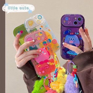 เคสโทรศัพท์มือถือ แบบนิ่ม ลายการ์ตูนมอนสเตอร์ มีกระจกแต่งหน้า สําหรับ Apple Iphone 14 13pro max 12 11 xr