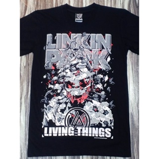เสื้อยืดแขนสั้น ผ้าฝ้าย พิมพ์ลาย 12R125 Nts Linkin Park Rock Band Living
