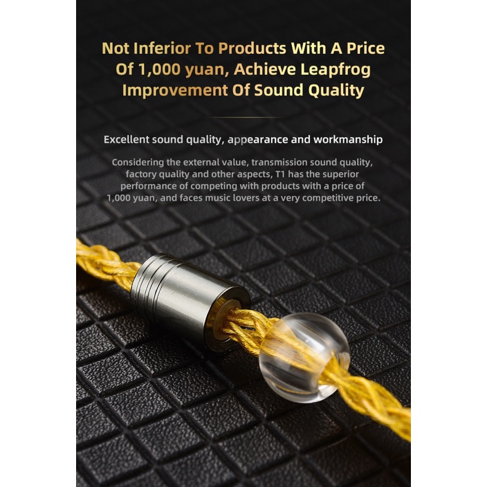 Qkz T1 สายอัพเกรดหูฟัง ชุบเงิน 3.5 0.75 2PIN WOPP