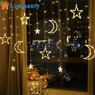 Lumiparty สายไฟ Led ลายดวงจันทร์ ดาว กันน้ํา 3.5 เมตร สําหรับตกแต่งผ้าม่าน ห้องนอน ห้องครัว ในร่ม กลางแจ้ง