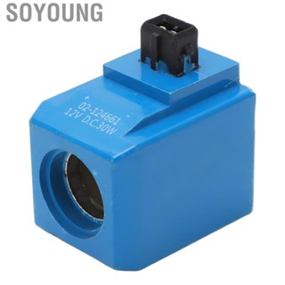 Soyoung Solenoid Coil 02‑124661 12V 30W Round Pin Excavator Solenoid Valve Coil Replacement for JCB 3c 3cx 3d 3dx 4c 4cx 1400b 1550B