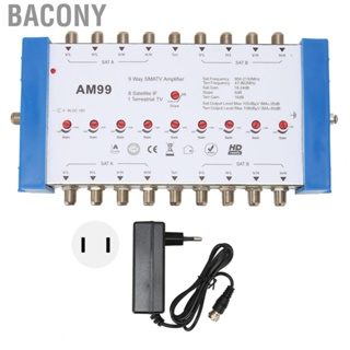 Bacony 9 Way SMATV Amplifier  100-240V AM99 High Isolation Satellite TV Splitter High Output Level  for Indoor Use