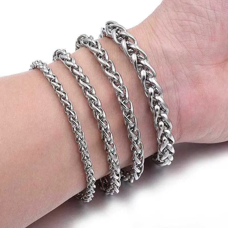 เครื่องประดับ สร้อยข้อมือ สายโซ่เหล็กไทเทเนียม สไตล์ฮิปฮอป เหมาะกับทุกเพศ