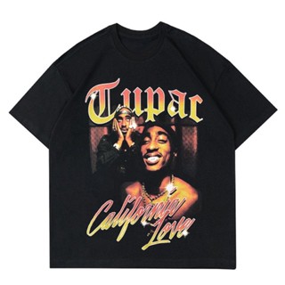 📦พร้อมส่ง  VINTAGE TUPAC SHAKUR   TUPAC SHAKUR  BAJU HITAM PRIA RAPPER 2PAC / TUPAC    PRIA WANITA T-shirt