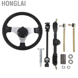 Honglai Go Kart Steering Wheel Assembly  Durable Shaft Tie Rod Rack Kit Better Grip  for Quad ATV UTV