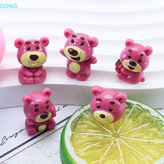 Go ใหม่ กิ๊บติดผมเรซิ่น ลายการ์ตูนหมี สตรอเบอร์รี่ 3D DIY สําหรับตกแต่งโทรศัพท์มือถือ 2 5 ชิ้น