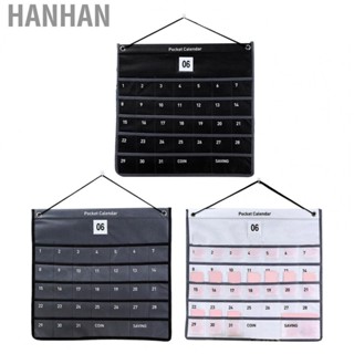 Hanhan Monthly Calendar  Decoration Wall Hanging Pocket Calendar Small Grid  for Bedroom