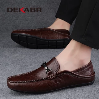 Dekabr รองเท้าโลฟเฟอร์ หนังวัวแท้ แบบนิ่ม หรูหรา คุณภาพสูง แฟชั่นฤดูร้อน สําหรับผู้ชาย ไซซ์ 35-49