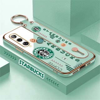 เคสโทรศัพท์มือถือแฟชั่น แบบยางนิ่ม ลาย Starbucks มีขาตั้ง พับได้ หรูหรา สําหรับ Huawei Y6P 2020 Y7A Y9S Y7 Pro Y9 Prime 2019 Nova 5T 8i 7i 7SE Nova 3i HOSTR