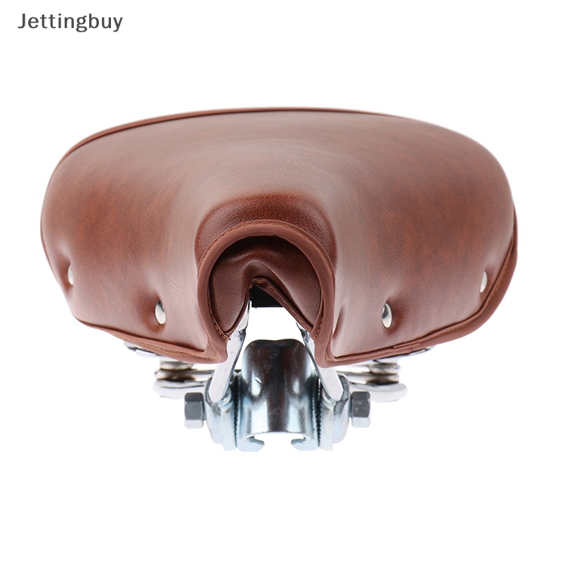 [Jettingbuy] Vintage Retro Bike Cycle Leather Seat Spring Comfort Seat New Stock