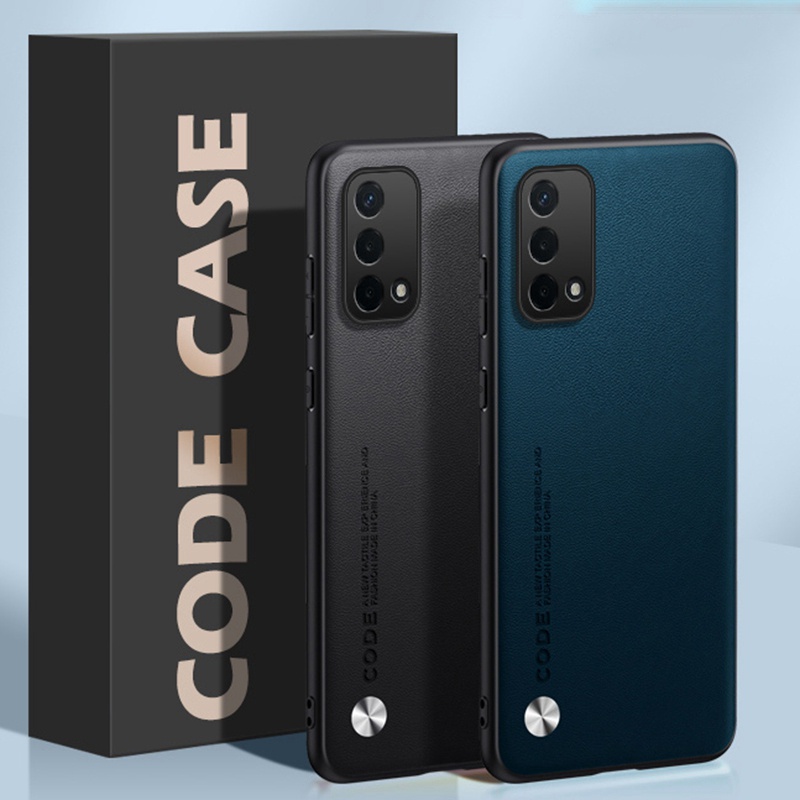 สําหรับ OPPO A74 A54 A94 4G 5G แฟชั่นหนังปกหลัง Soft TPU กรอบป้องกันกรณี