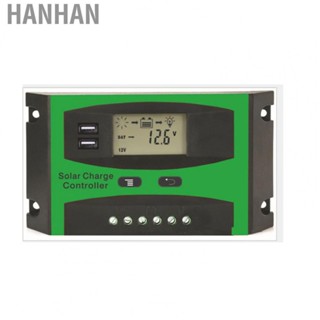 Hanhan Solar Controller Dual USB LCD Screen Solar Charge Discharge Regulator for Panel