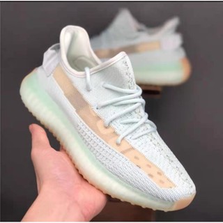 Yeezy 350 Boost V2 "" Static Refective "" รองเท้าผ้าใบ สีดํา ไซซ์ 36-46 ZIJ2