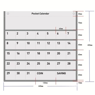 ปฏิทินออมเงิน planner ติดผนังวัสดุผ้าใบ ปฏิทินประหยัดเงินปฏิ รายเดือน