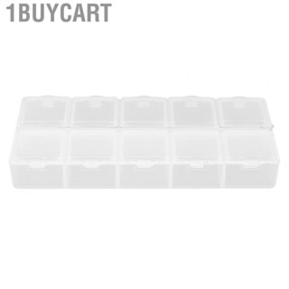 1buycart Compartment Storage Container  Safe 10-Grid Organizer Box Convenient Portable  for Earrings for Nails Tool for Rhinestone