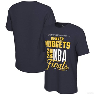 เสื้อยืดแขนสั้น พิมพ์ลาย NBA Playoffs Denver Nuggets Finals Navy HQ1 2023 พลัสไซซ์ QH1