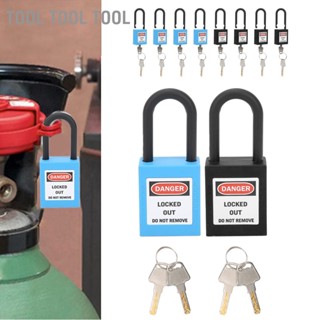 Tool 5Set 38mm Lockout Tagout Lock Nylon กุญแจนิรภัยหุ้มฉนวนกันฝุ่นทนทานพร้อมกุญแจ