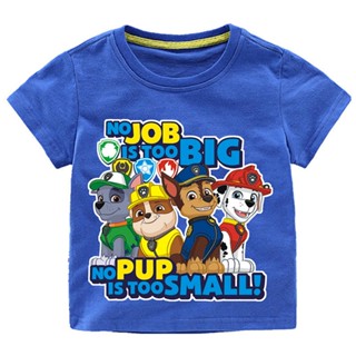 PAW Patrol Li Da Gong Clothes Wangwang Team Childrens Clothing Boys Cotton round Neck Short Sleeve T-shirt Childrens Summer Top ORWU