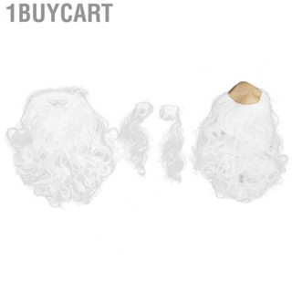 1buycart Wig Beard Set White Synthetic Curly Hair Costume Facial False Fake Eyebrows for Party B