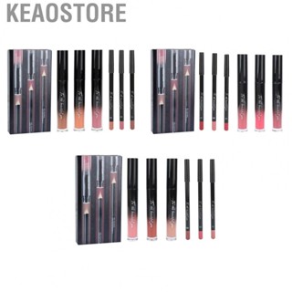 Keaostore Matte  Lipgloss  Bright Lip Liner and Lipstick Set Non‑fading  Pencil Non‑Stick Gloss Primer for Makeup