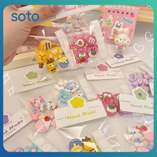 ♫ 5 ชิ้น Sanrio 3d สติกเกอร์เมโลดี้โทรศัพท์รองเท้าถ้วยตกแต่ง DIY ทำด้วยมือวัสดุเรซิ่นอุปกรณ์เสริม