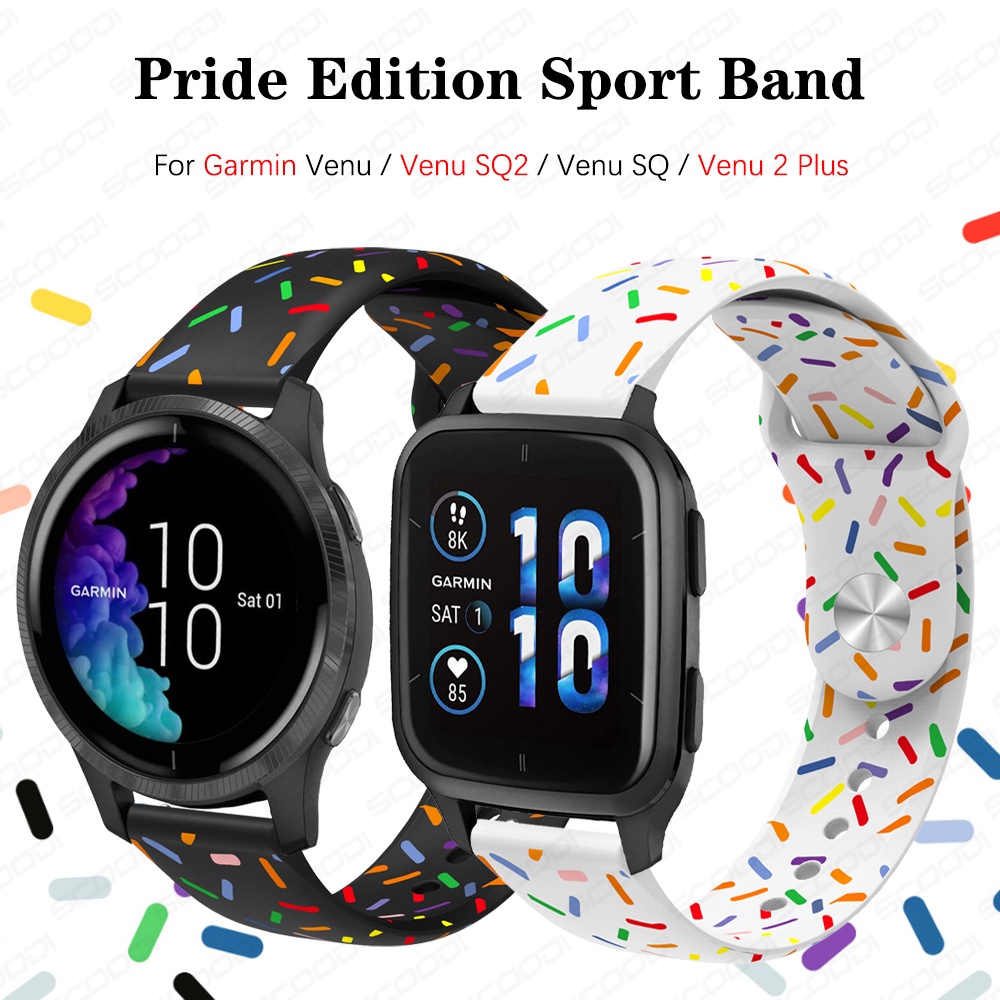 Pride Edition Sport Band Strap For Garmin Venu sq 2 / Venu 2 Plus / Venu sq Music SmartWatch band So