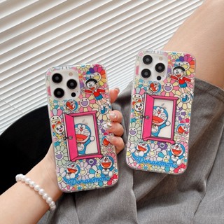 เคสโทรศัพท์มือถือ ป้องกันกระแทก ลายการ์ตูนโดราเอมอน สองด้าน สําหรับ Apple IPhone 14 13 12 11 Pro Max