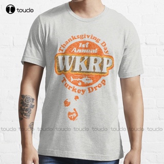 เสื้อยืด พิมพ์ลายดิจิตอล Wkrp Turkey Drop ขนาดใหญ่ เลือกลายได้ สําหรับผู้ชาย และผู้หญิง