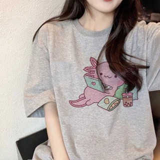 เสื้อท็อป Axolotl สไตล์ญี่ปุ่น สตรีท สําหรับผู้หญิง y2k