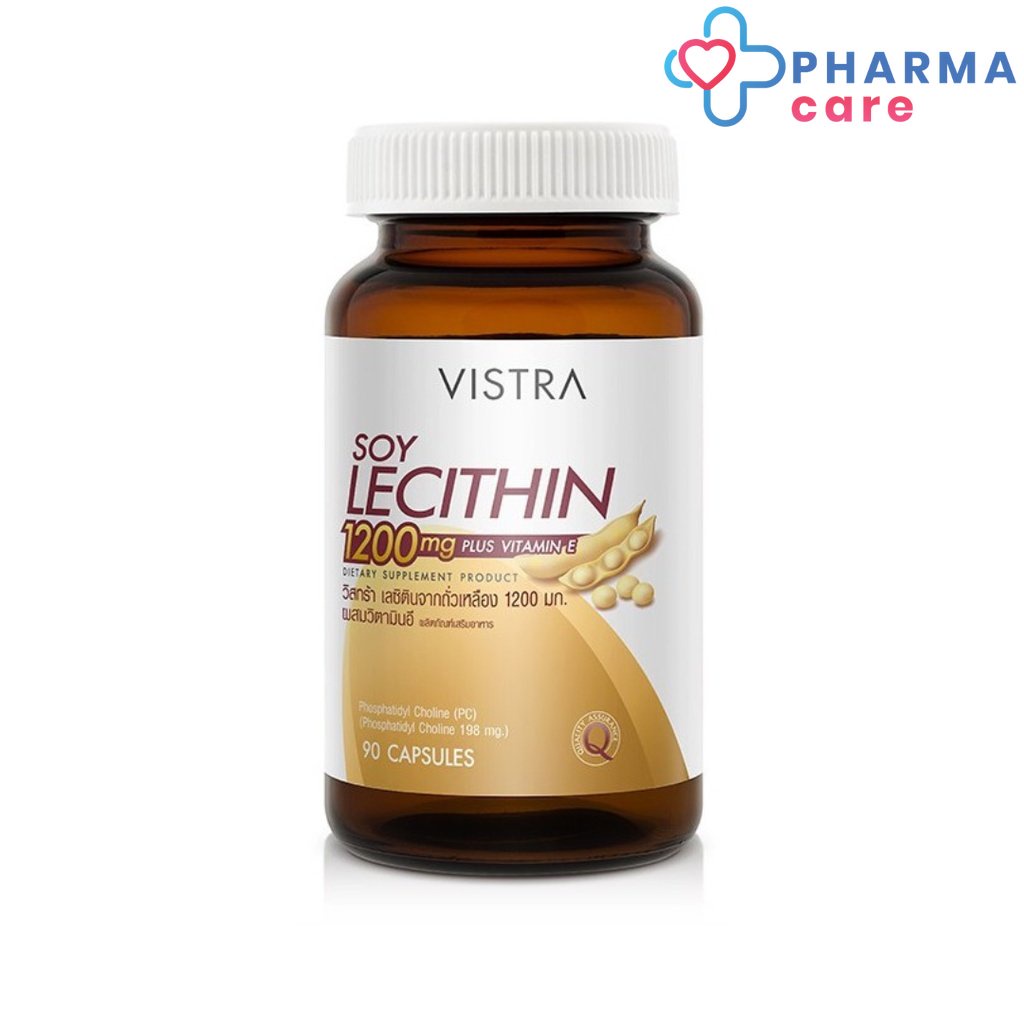 VISTRA Soy Lecithin 1200mg Plus Vitamin E - วิสทร้า ซอย เลซิติน 1200 มก. (90 เม็ด) [PC]