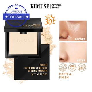 Kimuse แป้งฝุ่น ควบคุมความมัน กันน้ํา เนื้อแมตต์ ไร้ที่ติ พร้อมกระจกนิ่ม Q0Q4