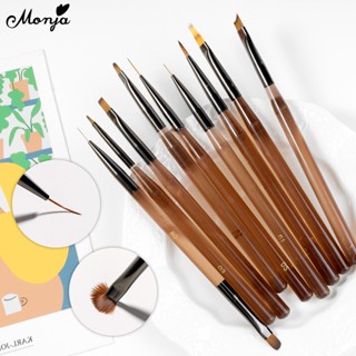 Monja อุปกรณ์แปรงปากกา ด้ามจับสีน้ําตาลใส สําหรับใช้ในการเพ้…