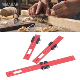 MMADAR สีแดงงานไม้ตำแหน่งการวัด Scribing ไม้บรรทัดพร้อม Stopper Carpenter Marking ไม้บรรทัด 16 20 30 ซม.