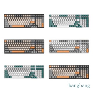 Bang คีย์บอร์ดเล่นเกม แบ็คไลท์ RGB 100 คีย์ สวิตช์สีฟ้า สีแดง Type-C ถอดได้