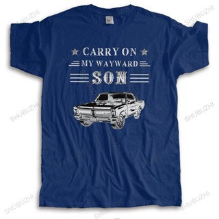 เวรเอ้ย  Pzy2 【พร้อมส่ง】เสื้อยืดแขนสั้น ผ้าฝ้ายแท้ พิมพ์ลาย Carry On My Wayward Son Hunter TV สไตล์วินเทจ คลาสสิก สําหรั