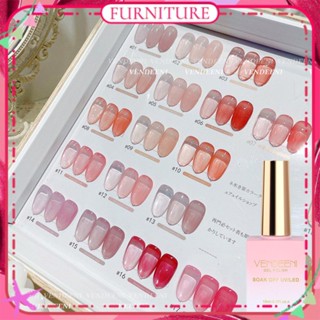 ♕ Vendeeni Water Sense Beauty Skin Series ยาทาเล็บเจลเจลลี่หยกสีนู้ด Ice Penetrating Phototherapy Glue Nail Art For Nail Shop 15ml 25 Designs FURNITURE