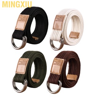 Mingxiu Canvas Web Belt Double D Ring 115cm Length Fully Adjustable Pure Color Quick Release Trouser for Teenager