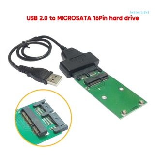 Btm การ์ดอะแดปเตอร์ 6Gbps USB 2 0 เป็น mSATA SSD เพิ่มเป็นตัวเชื่อมต่อ Micro 16pin สําหรับฮาร์ดดิสก์ไดรฟ์ 1 8