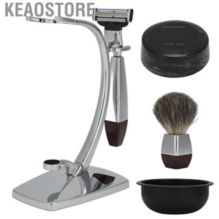 Keaostore Beard Cleaning Tool  Shaving Bowl Sturdy 5PCS Manual Shave Razor 100g Soap Shaving Kit  for Men