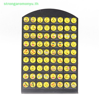 Strongaromonyu ชุดต่างหูสตั๊ด ทรงกลม ลายอิโมติคอน หน้ายิ้ม สีเหลืองน่ารัก 36 คู่