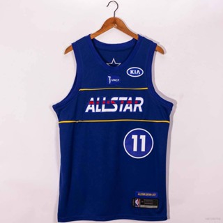 เสื้อกีฬาแขนกุด ลายทีม NBA Brooklyn Nets No.11 IRVING All-star สีฟ้า สไตล์คลาสสิก พลัสไซซ์