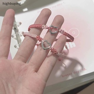 [highbuying] สร้อยข้อมือคู่รัก หัวใจรัก สําหรับคนรัก ผู้หญิง ผู้ชาย ทํามือ เชือกปรับได้ เพื่อน ความสัมพันธ์ จับคู่ สร้อยข้อมือ เครื่องประดับ ของขวัญใหม่ พร้อมส่ง