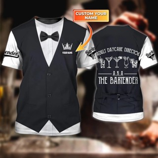 เสื้อยืด พิมพ์ลาย Bartender 3 มิติ เหมาะกับของขวัญ สําหรับบาริสต้า