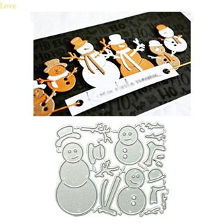 Love Christmas Snowmans แผ่นแม่แบบโลหะ ตัดลายนูน สําหรับตกแต่งสมุด อัลบั้ม กระดาษ การ์ด แม่แบบ DIY